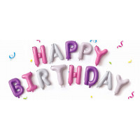 Набор шаров-букв Happy Birthday для девочки (41см высота буквы) Набор шаров-букв Happy Birthday для девочки (41см высота буквы)
