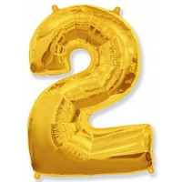 Шар "Цифра 2" золото. Шар "Цифра 2" золото.