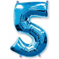 Шар "Цифра 5" синий.