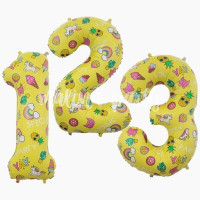 Шар цифра Fashion желтая (90см)