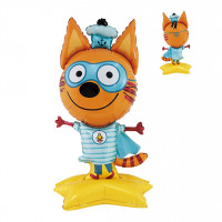 Шар 3D (122 см) Фигура на подставке, Три Кота, Коржик Шар 3D (122 см) Фигура на подставке, Три Кота, Коржик