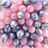 Шарики Хром серебро, розовые Шарики Хром серебро, розовые