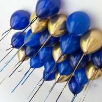 Шарики золото хром, синие матовые Шарики золото хром, синие матовые