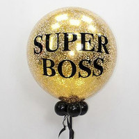 Шар с надписью и золотым конфетти Super Boss Шар с надписью и золотым конфетти Super Boss