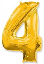 Шар "Цифра 4" золото.