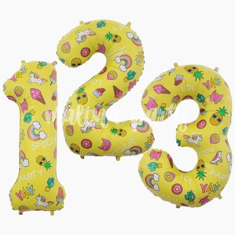 Шар цифра Fashion желтая (90см)