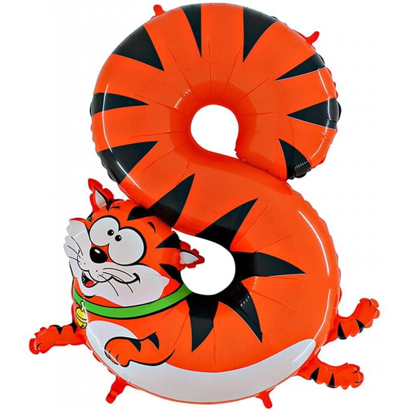 Шар цифра 8 кот (102 см)