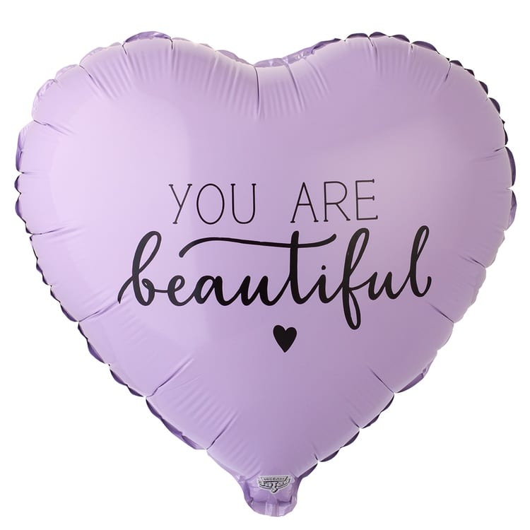 Шар сердце YOU ARE BEAUTIFUL (45см)