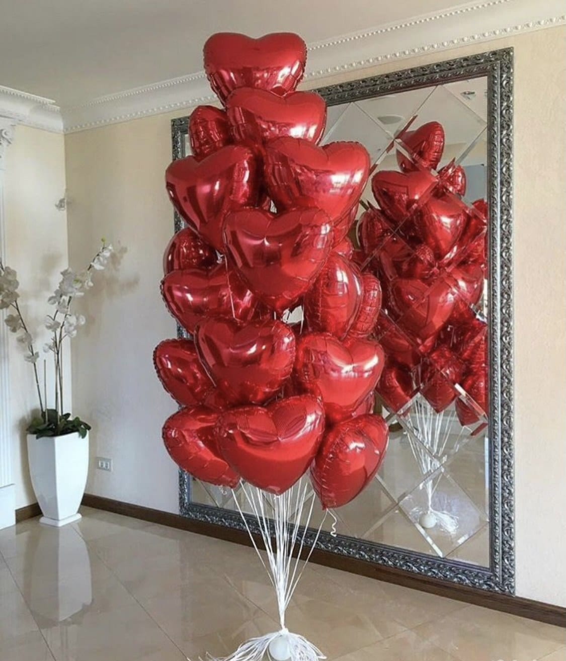 Букет красных сердец 25 шт.