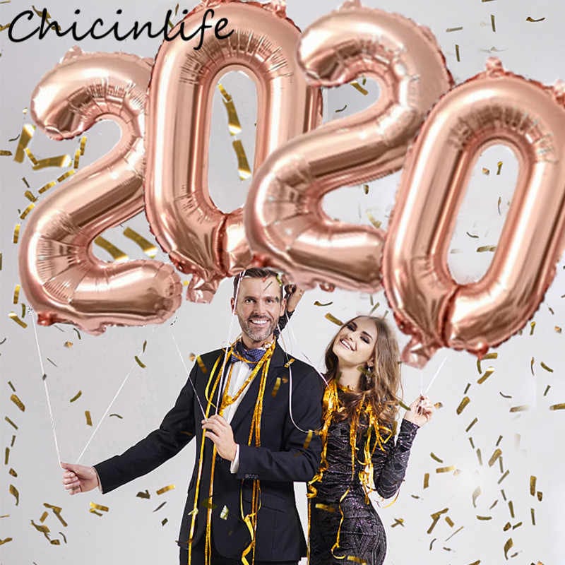 Цифры фольгированные 2020 (выбор цвета)