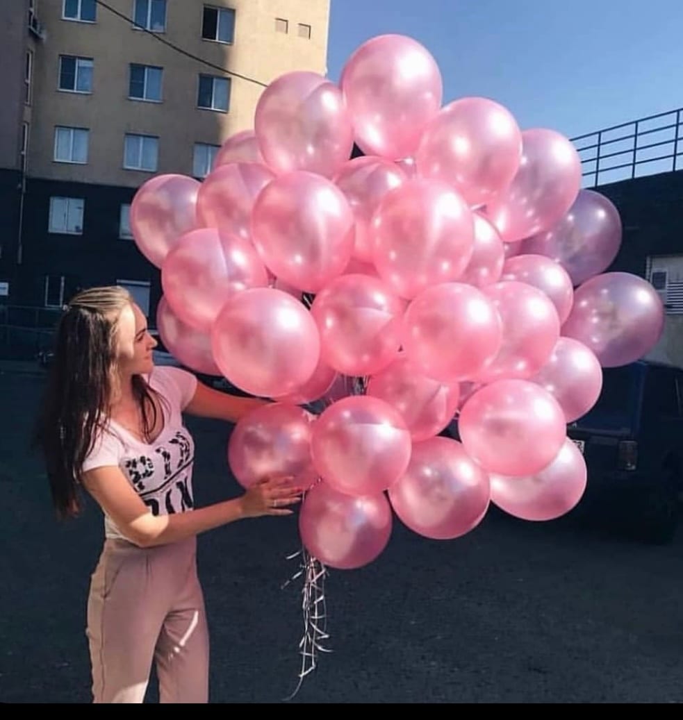 Шарики Розовый металлик (30см)