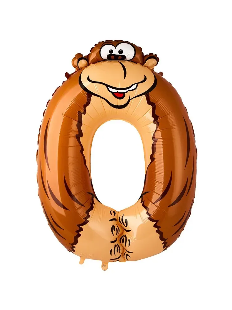 Шар цифра 0 обезьяна, 102 cм