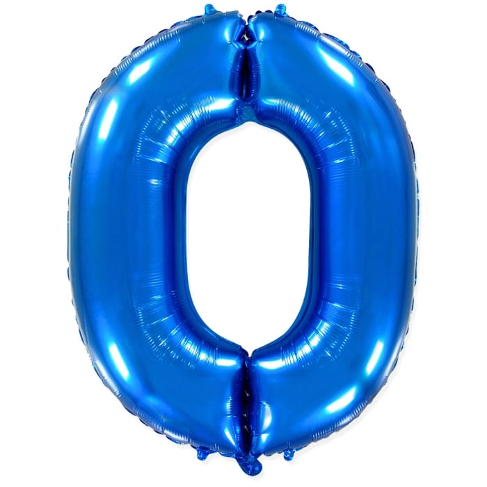 Шар "Цифра 0" синий.