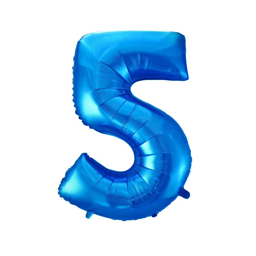 Шар "Цифра 5" синий.