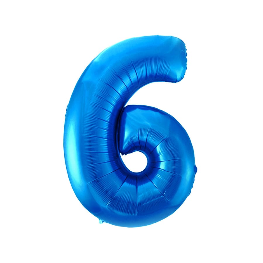 Шар "Цифра 6" синий.