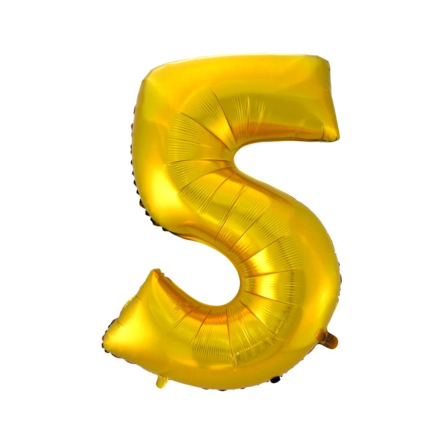 Шар "Цифра 5" золото.
