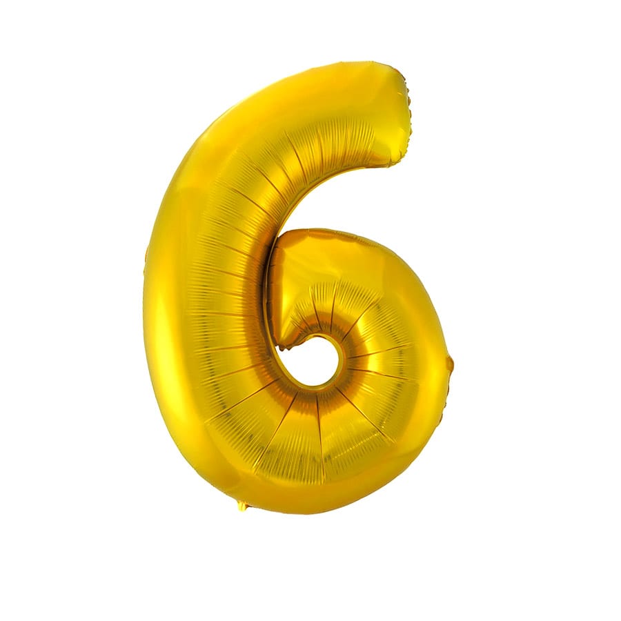 Шар "Цифра 6" золото.