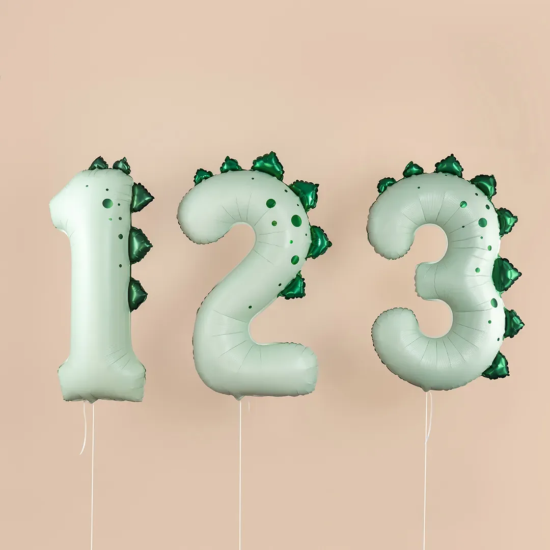 Шар (107 см) Динозаврик, Зеленый, Сатин (№1,2,3)