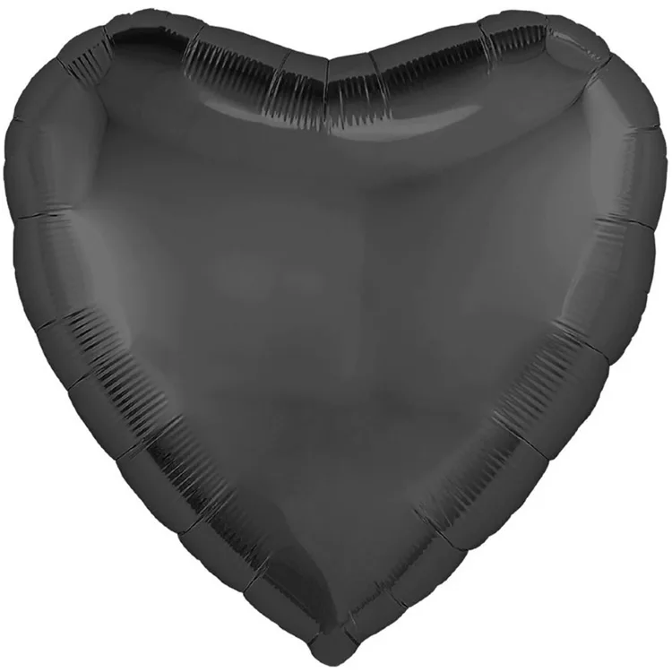 Шар сердце Графит, сатин (76см)
