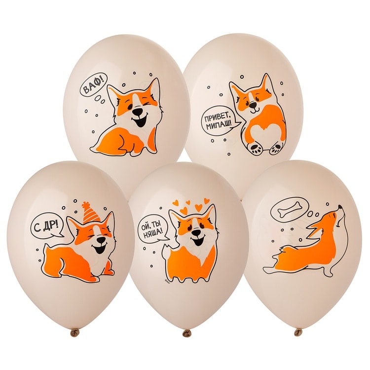Шарики С ДР Корги (35см)