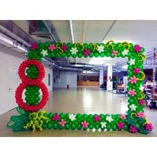 Фотозона из воздушных шаров на 8 марта