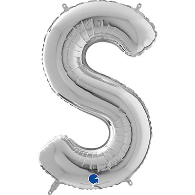 Фольгированный шар буква "S" - Серебро